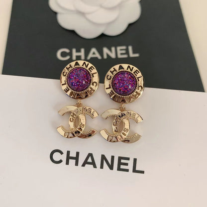 2025 Fashion Purple Ball Earrings