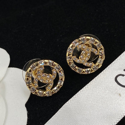 2025 Sparkling Zircon Alphabet Stud Earrings