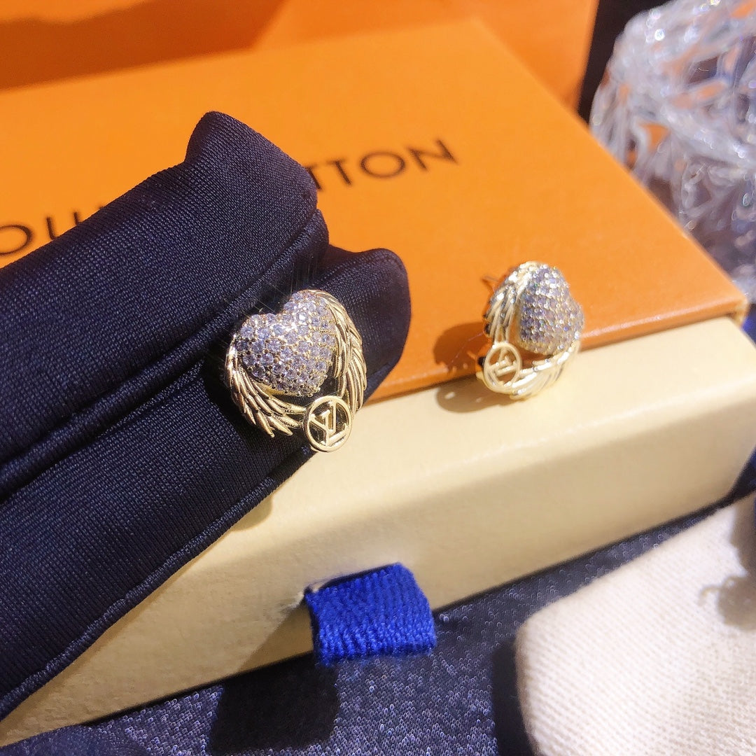 2025 Angel Wings Heart Earrings