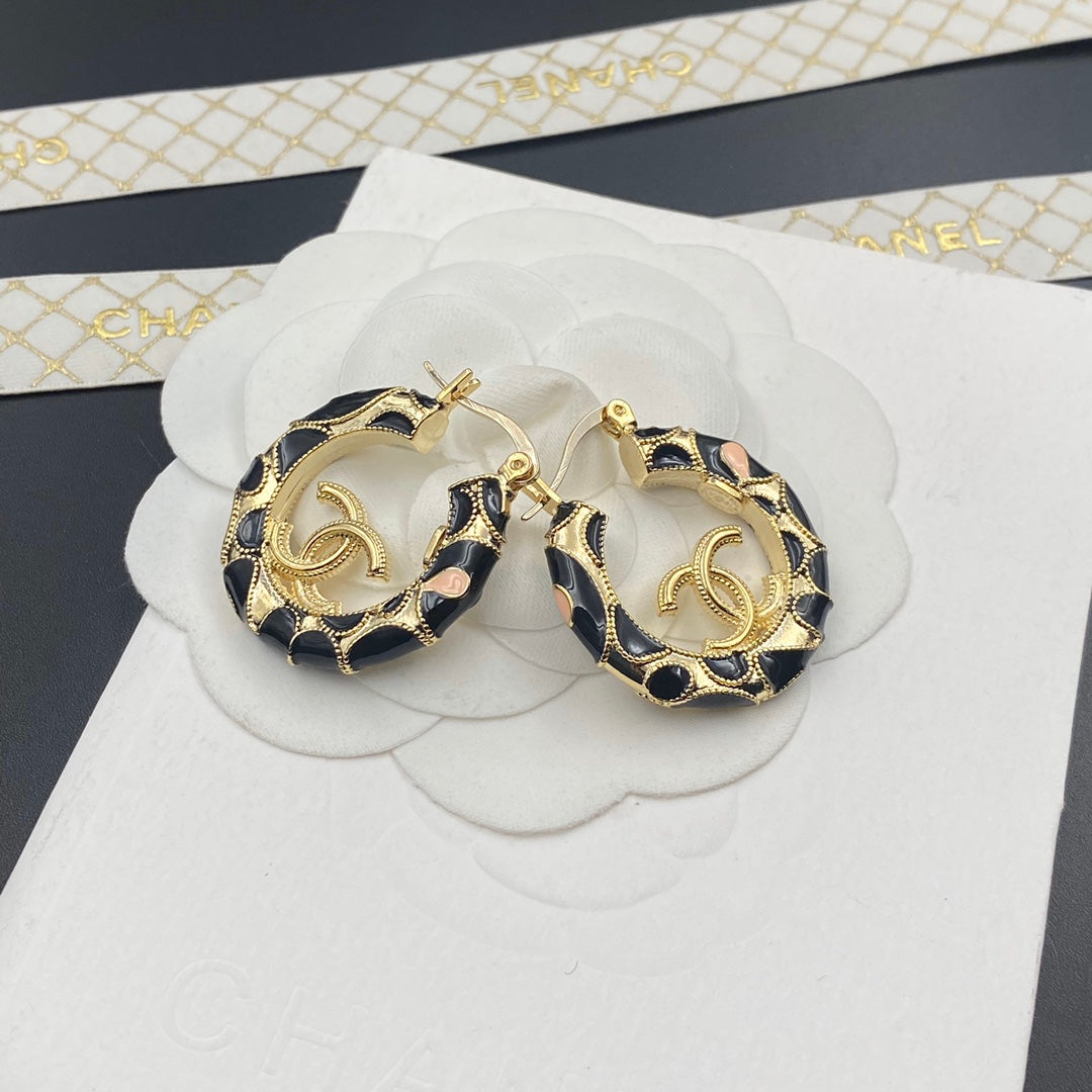 2025 Vintage Black Hoop Earrings