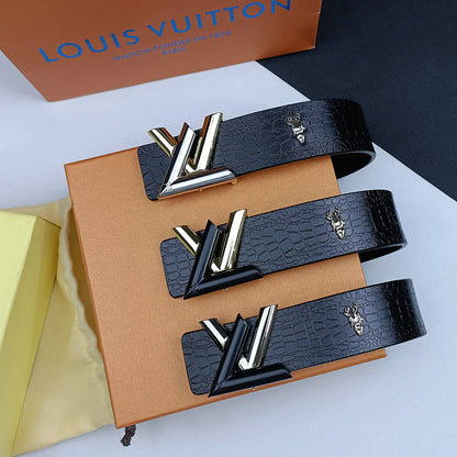 2025 belt 3 Colors  printed letter leather belt