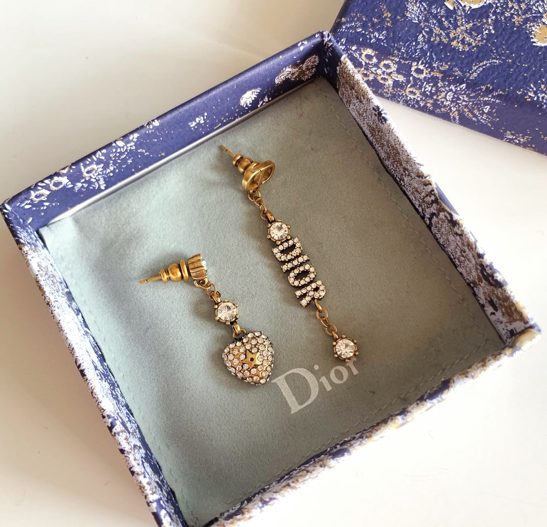 2025 Asymmetric Heart Letter Stud Earrings