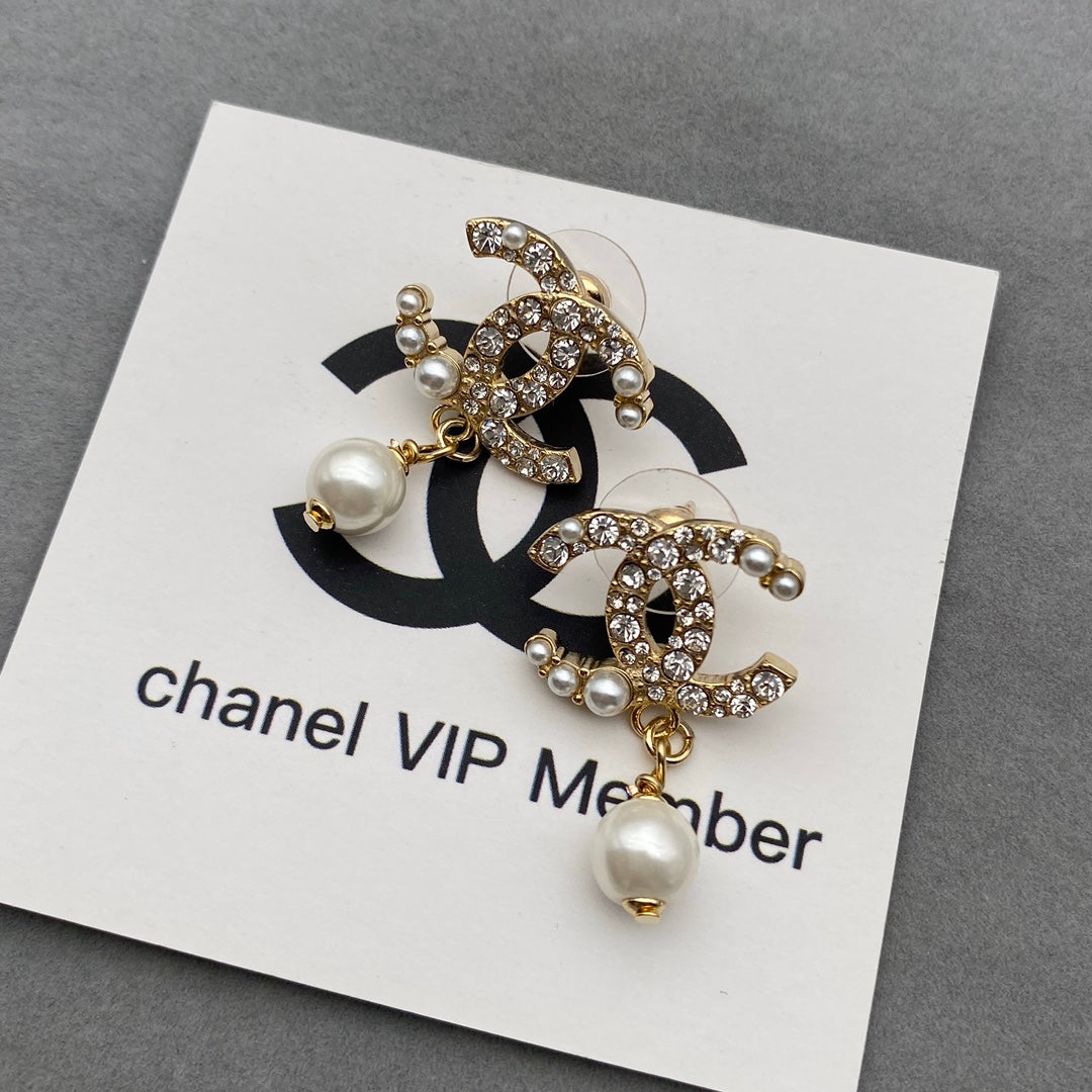 2025 Pearl Drop Diamond Earrings