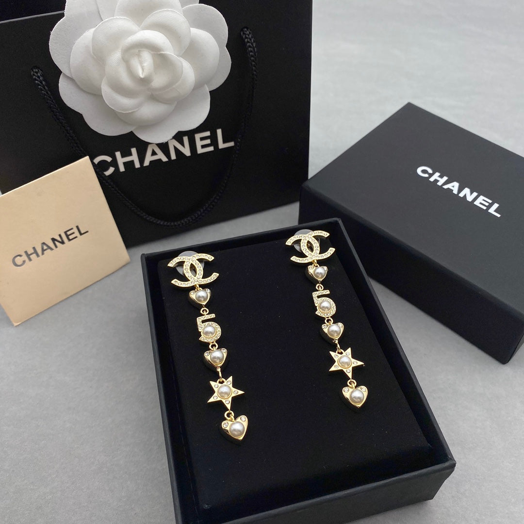 2025 Heart Star Element Pearl Earrings