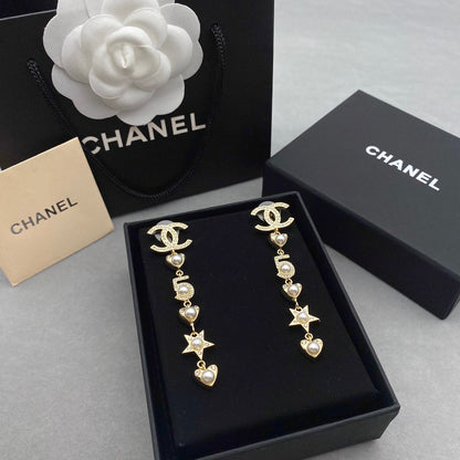 2025 Heart Star Element Pearl Earrings