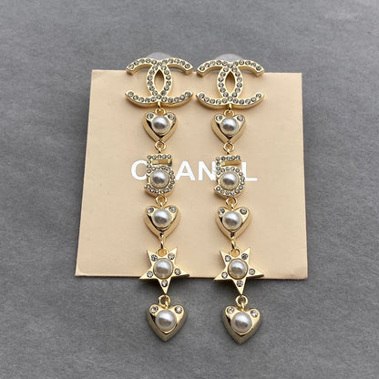 2025 Heart Star Element Pearl Earrings