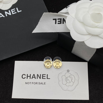 2025 Creative Logo Engraved Button Stud Earrings