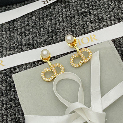 2025 Simple Pearl Letter Stud Earrings