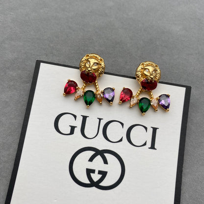 2025 Tiger Head Colored Diamond Earrings