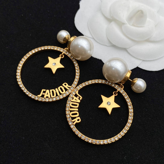 2025 Circle Star Stud Earrings