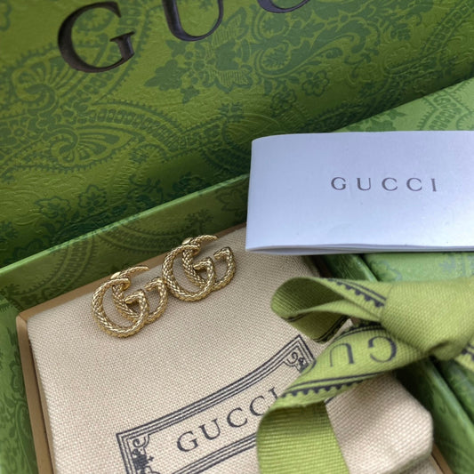 2025 3D Carved Wheat Ear Letter Stud Earrings