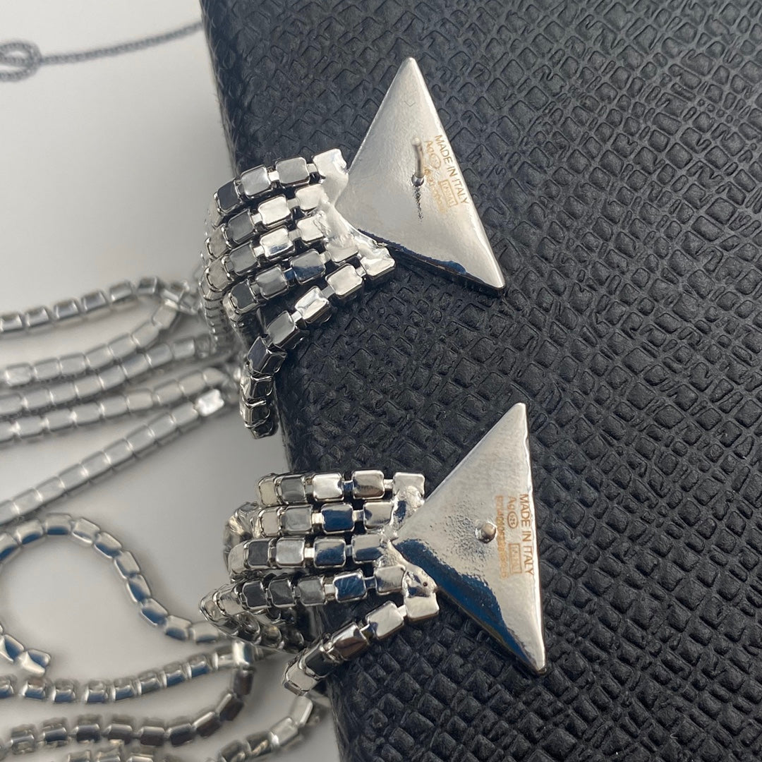 2025 Temperament full diamond tassel earrings