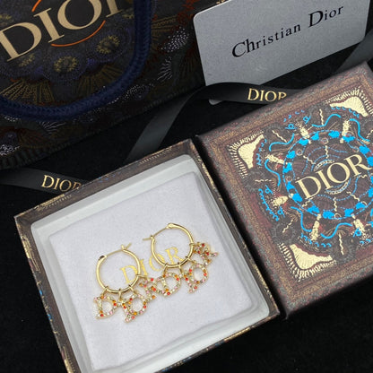 2025 Colored Alphabet Diamond Earrings