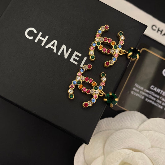 2025 Vintage Colorful Rhinestone Earrings