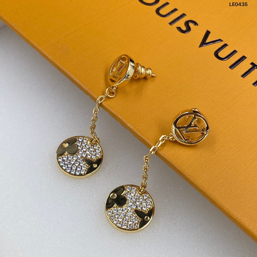 2025 Round Pendant Chain Earrings
