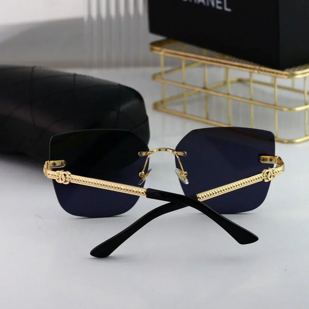 2025 Polygonal rimless cut-edge sunglasses