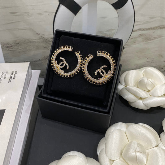 2025 Temperament Shine Zircon Hoop Earrings