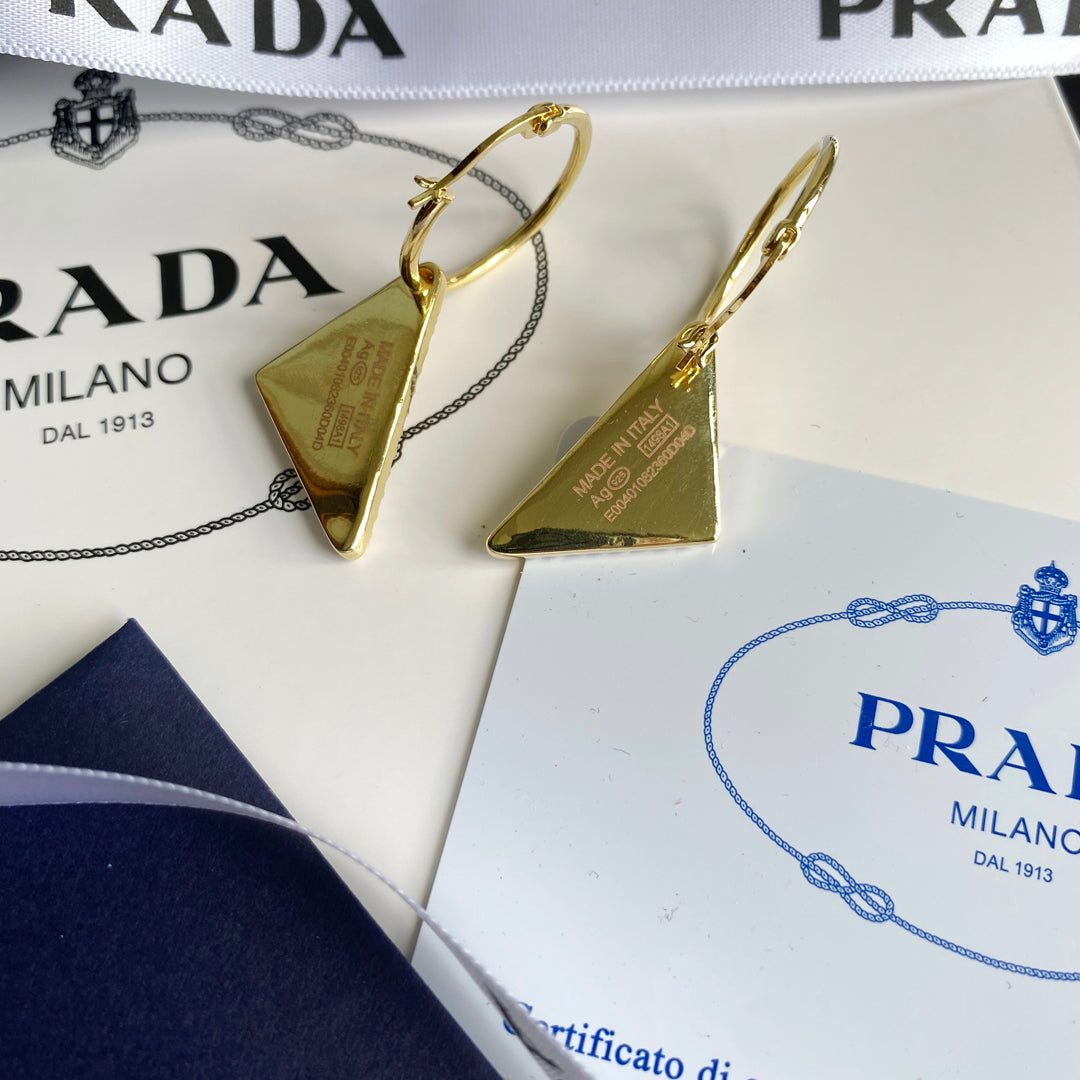 2025 Gold Triangle Diamond Earrings