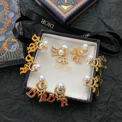 2025 Epoxy Alphabet Drop Pearl Earrings