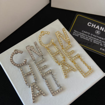 2025 Temperament Diamond Letter Earrings