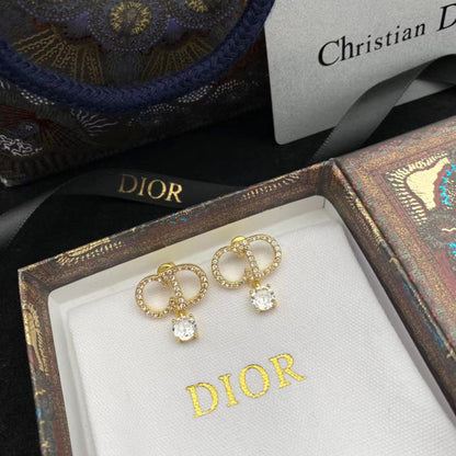 2025 Diamond Pendant Zircon Alphabet Earrings