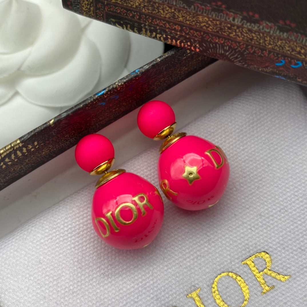 2025 Pink Letter Star Earrings