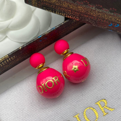 2025 Pink Letter Star Earrings