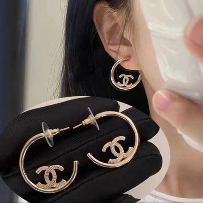 2025 Premium Gold Half Hoop Earrings