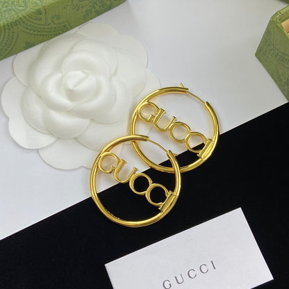 2025 Versatile Logo Letter Hoop Earrings