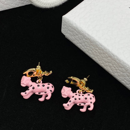 2025 Pink Leopard Stud Earrings