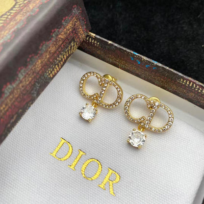 2025 Diamond Pendant Zircon Alphabet Earrings