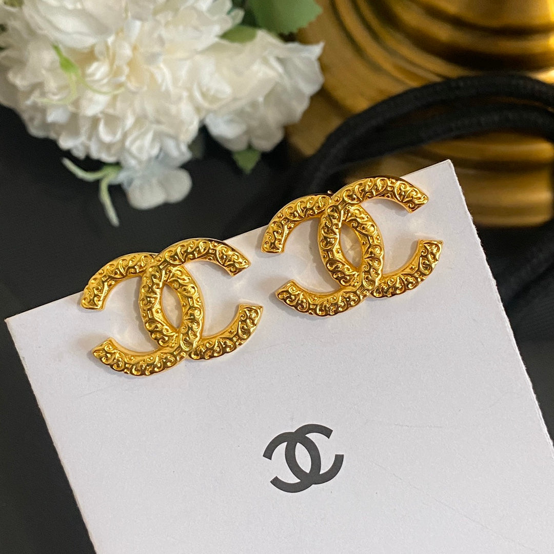 2025 Premium Textured Letter Stud Earrings