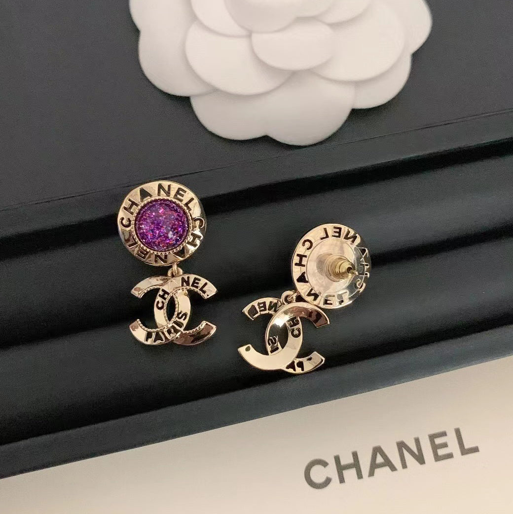 2025 Fashion Purple Ball Earrings