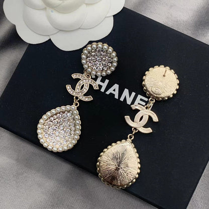2025 Full Diamond Pearl Earrings
