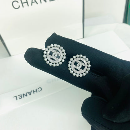 2025 Zircon Pearl Stud Earrings