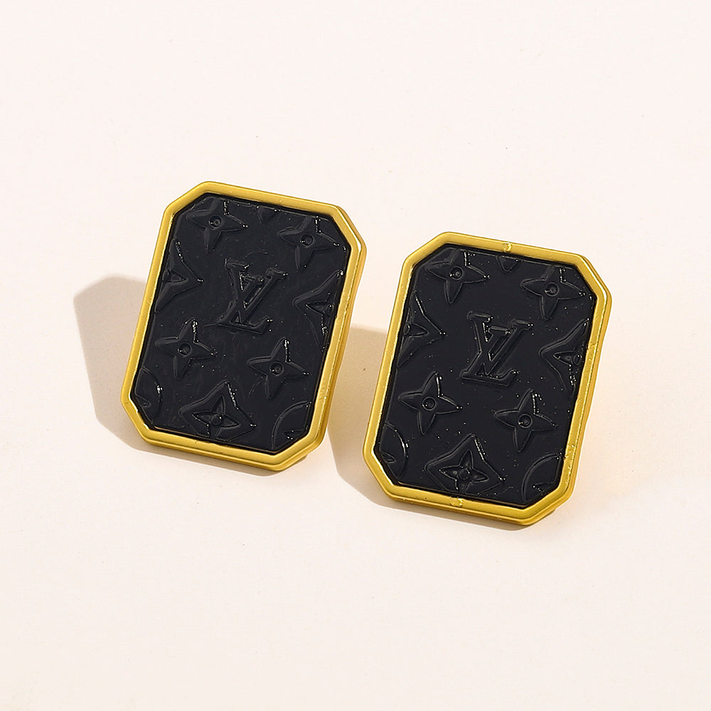 2025 6-color Monogram Embossed Earrings