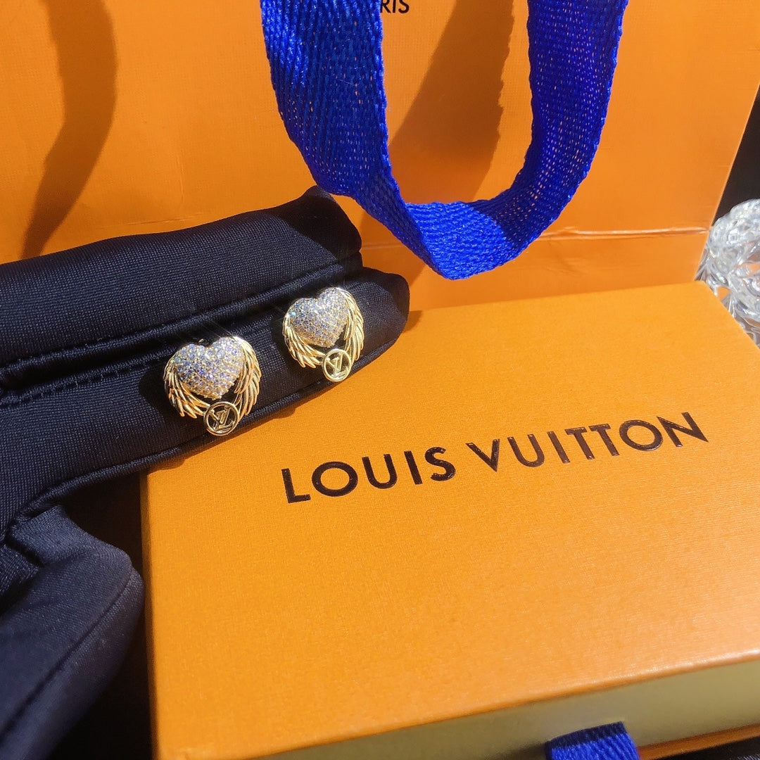 2025 Angel Wings Heart Earrings