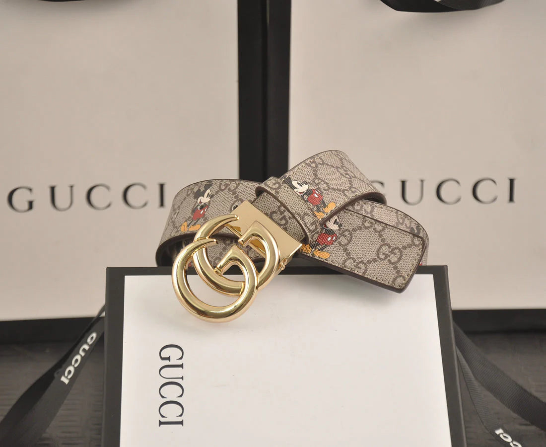2025 3-color  double G Mickey Mouse print belt