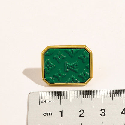 2025 6-color Monogram Embossed Earrings