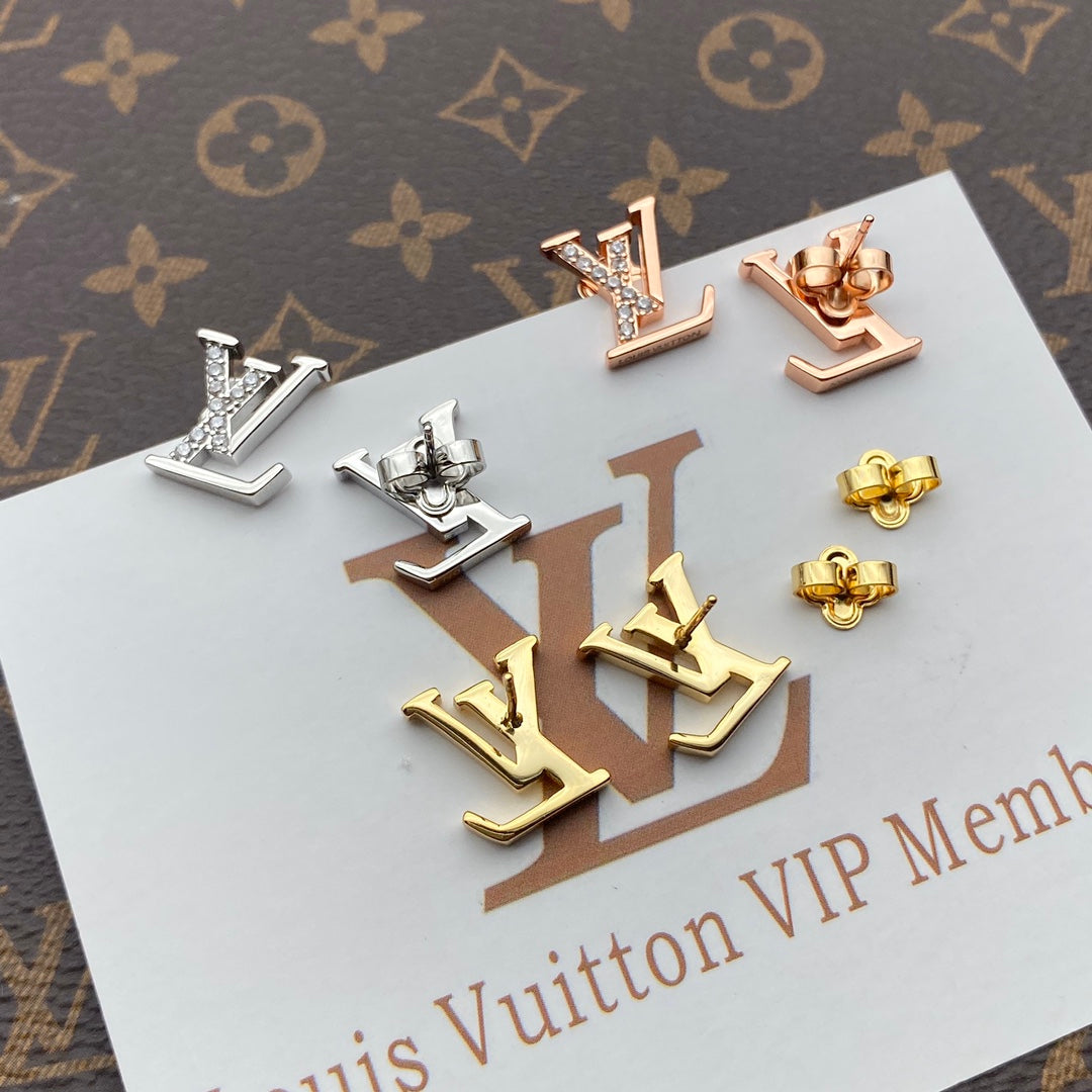 2025 3 Colors Logo Stud Earrings