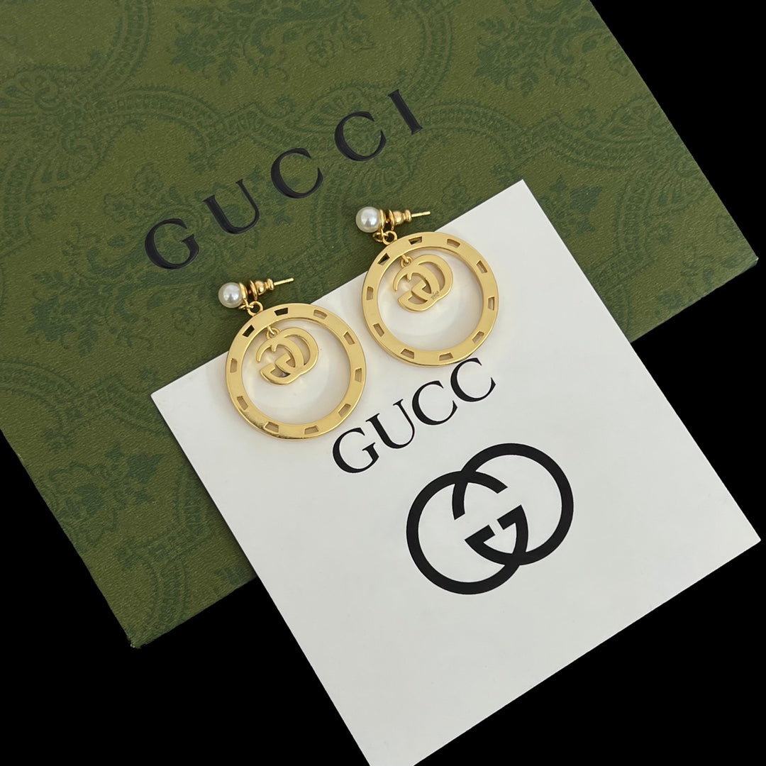 2025 Crystal Diamond Pearl Hoop Earrings