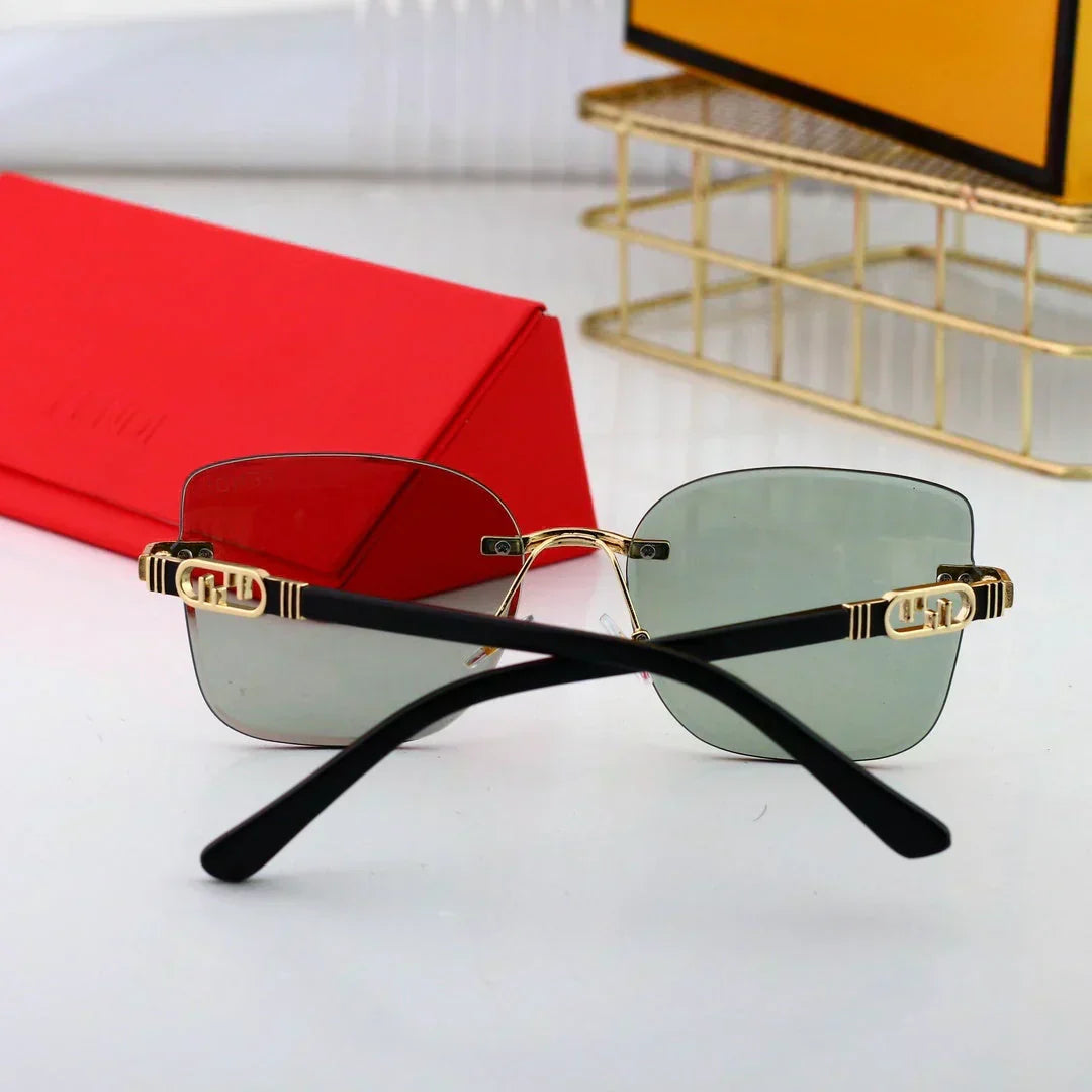 2025 Polygonal rimless cut-edge sunglasses