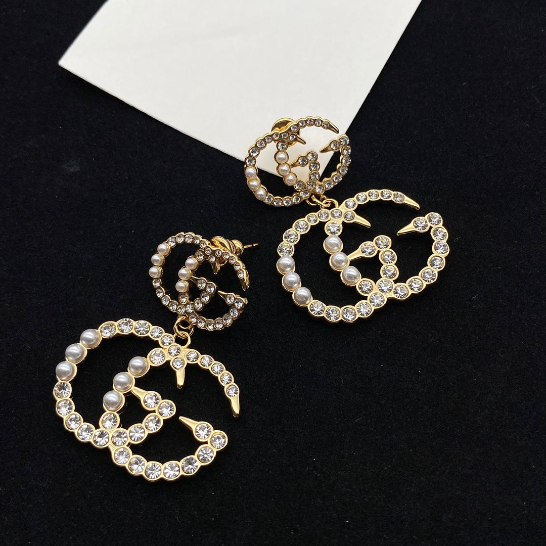 2025 Pearl Diamond Panel Earrings