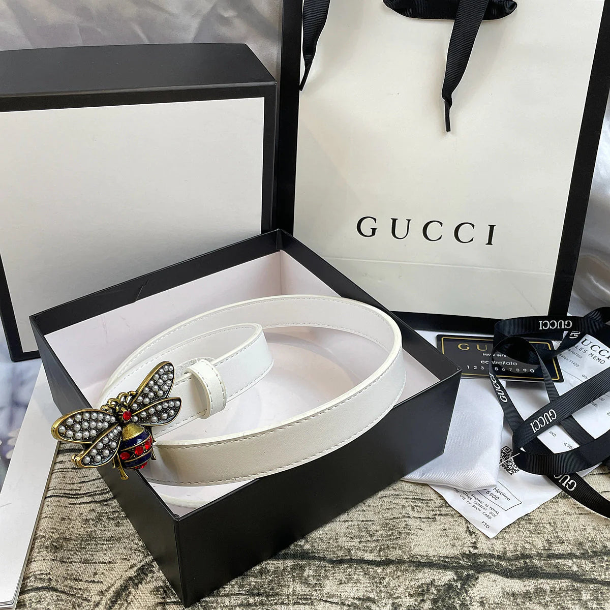 2025 4 Colors  bee lychee pattern double-sided belt