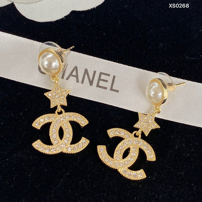 2025 Sparkling Zircon Star Letter Earrings