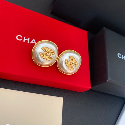 2025 Temperament Pearl Letter Stud Earrings