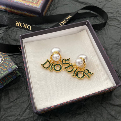 2025 Epoxy Alphabet Drop Pearl Earrings