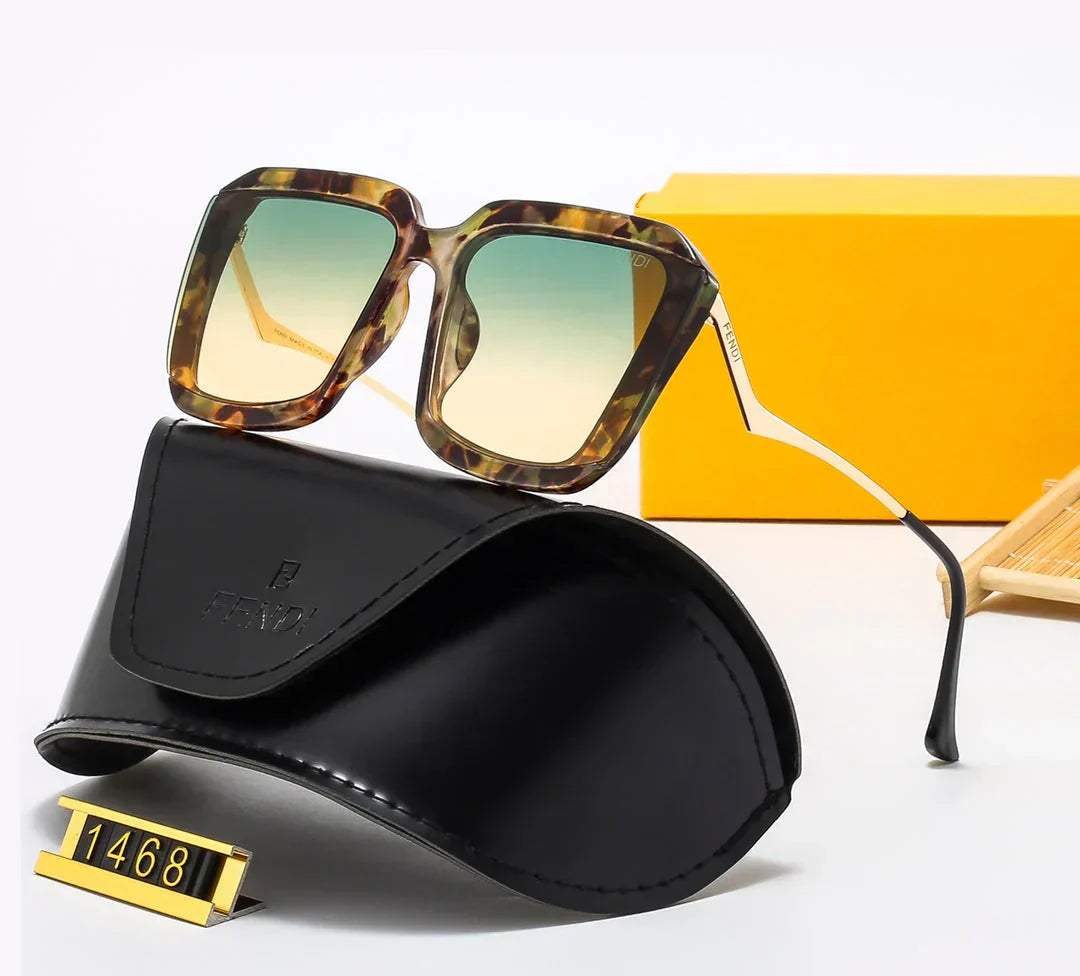 2025 Square frame sunglasses with metal floral decoration