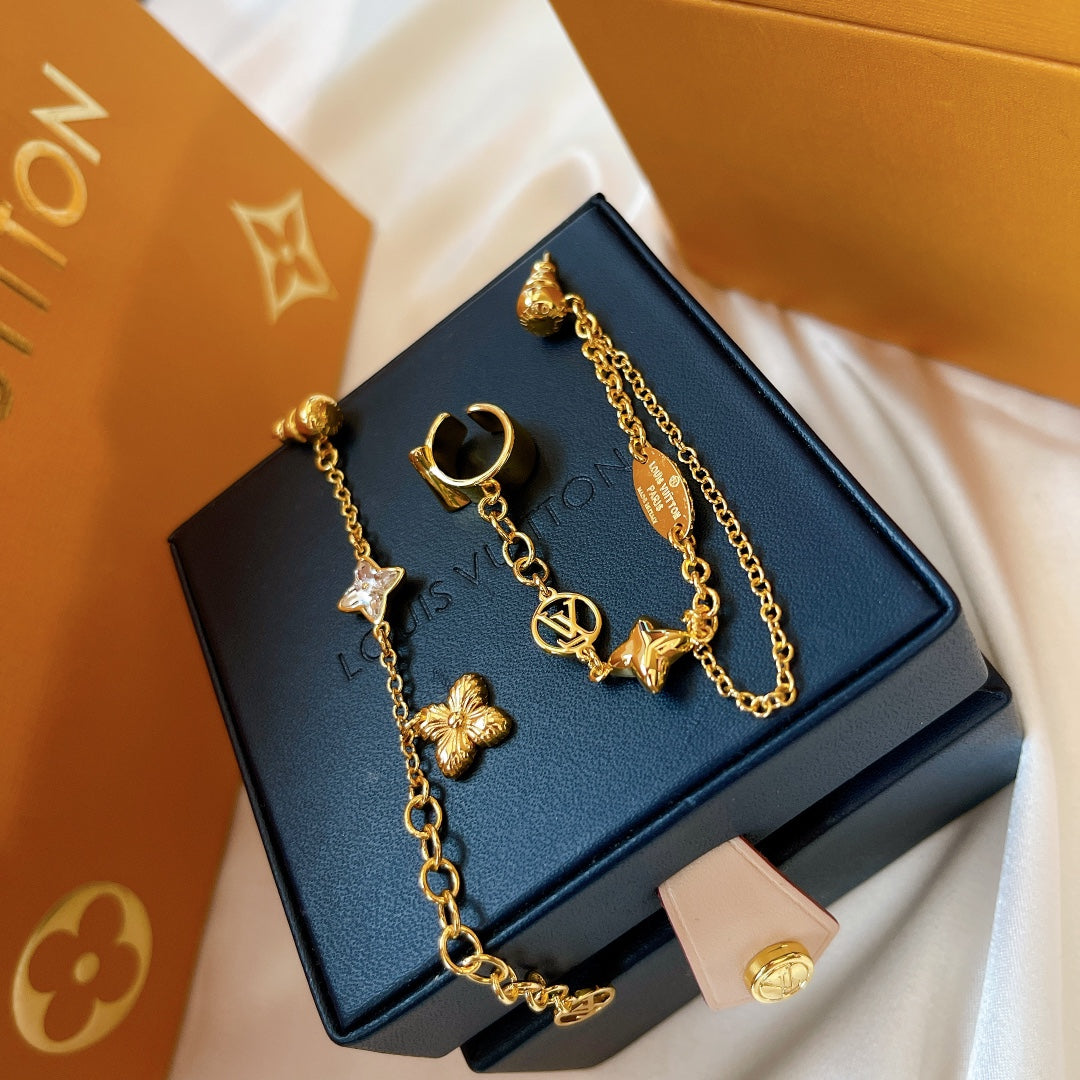 2025 Monogram Asymmetric Floral Earrings