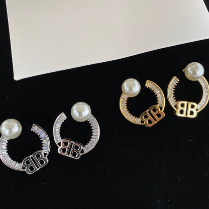 2025 Crystal Diamond Pearl Earrings